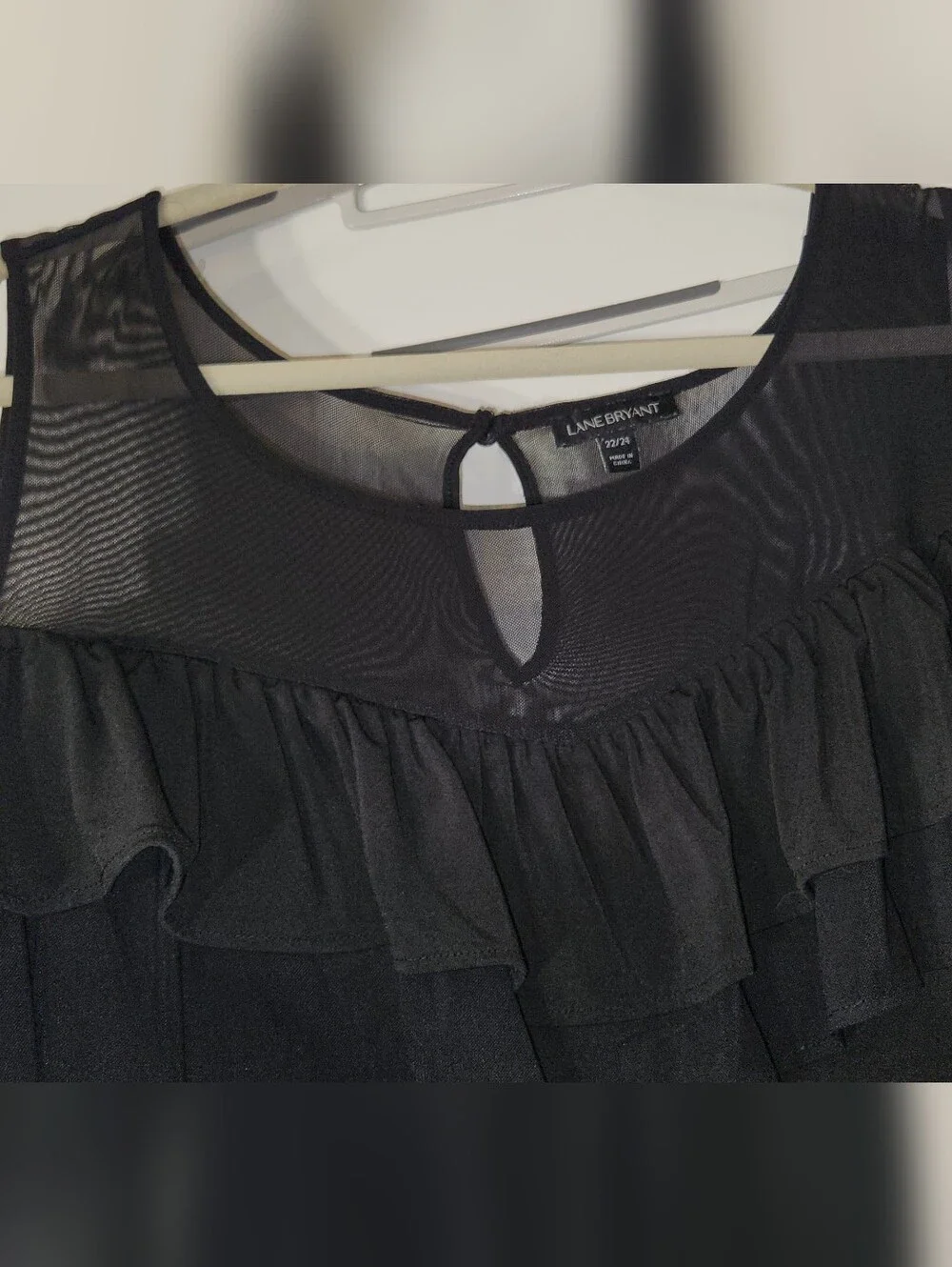 🖤Lane Bryant Romantic🖤Black Ruffle Cold-Shoulder Top. 22/24. Date Night Vibes - Picture 2 of 12